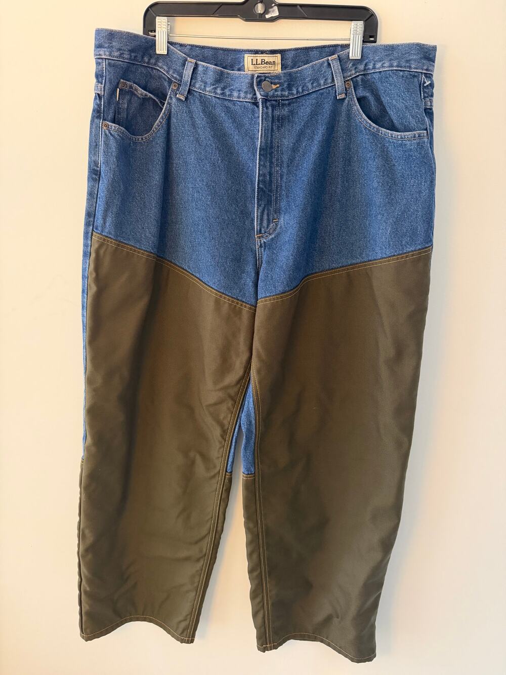 L.L. Bean Brush Guard Upland Hunting Jeans Vintage Denim Canvas Mens 42 x 29